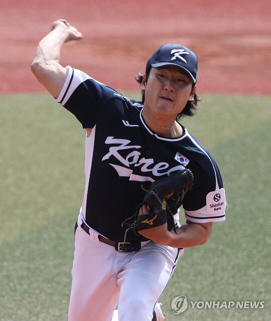 두산 베어스 곽빈, 90% 힘으로 155㎞ 강속구